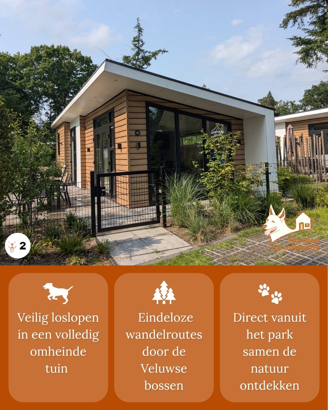 Vakantiehuis in het bos met hond bij Ede