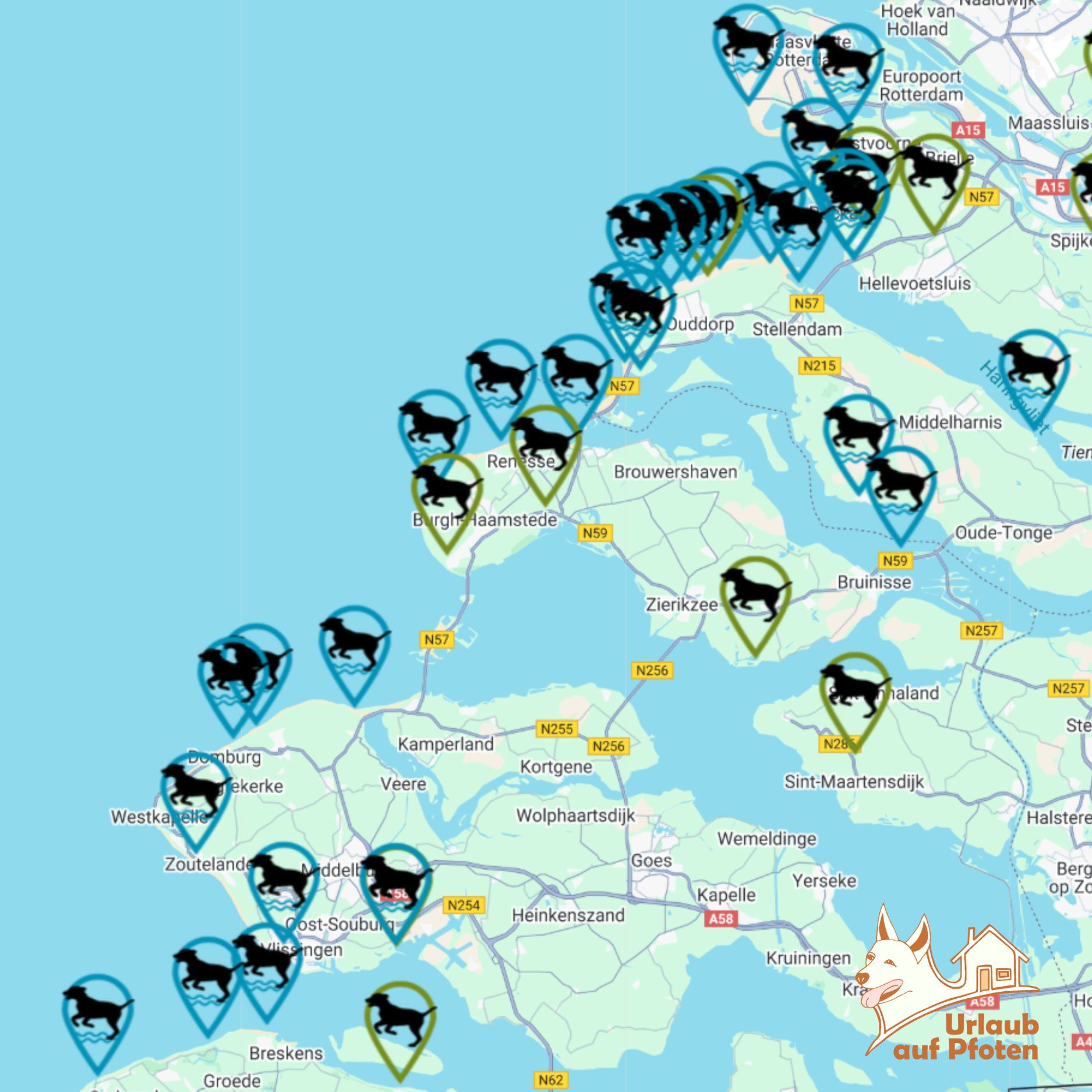 Hondenstrandenkaart Zeeland - waar mag je hond los?